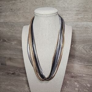 NY Multi Strand Copper & Gold Tone Necklace